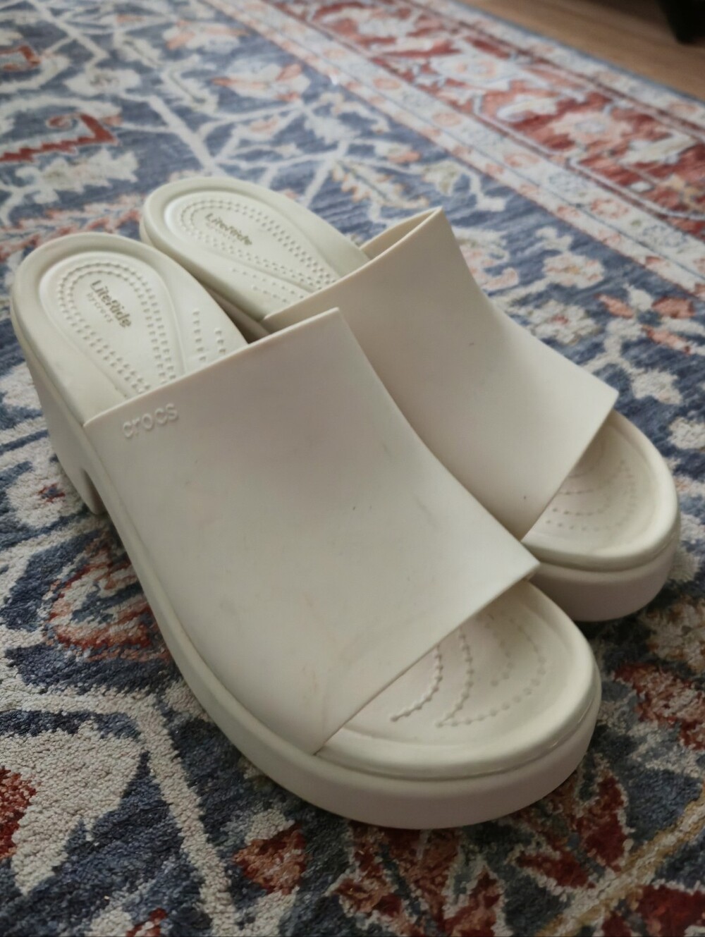 CROCS Women's Cream Brooklyn Mules - Picture 2 of 6